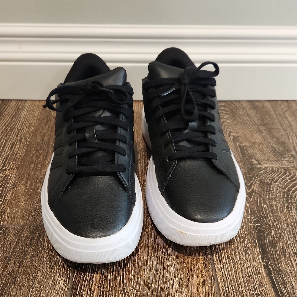 adidas Black and White Women's Grand Court Platform Sneaker